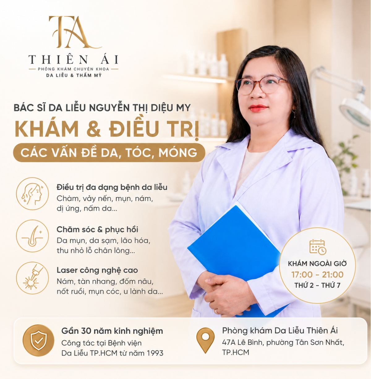 Bác sĩ Da liễu Nguyễn Thị Diệu My khám và điều trị những bệnh da liễu nào?