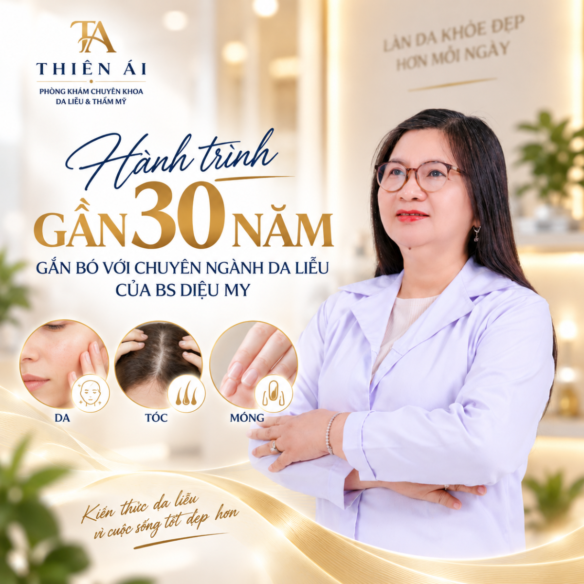 Hành trình gần 30 năm gắn bó với chuyên ngành Da liễu của Bs Diệu My