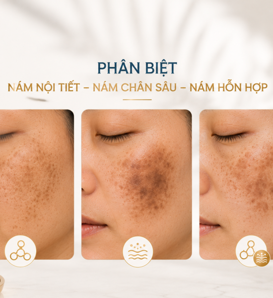Phân biệt nám nội tiết, nám chân sâu và nám hỗn hợp